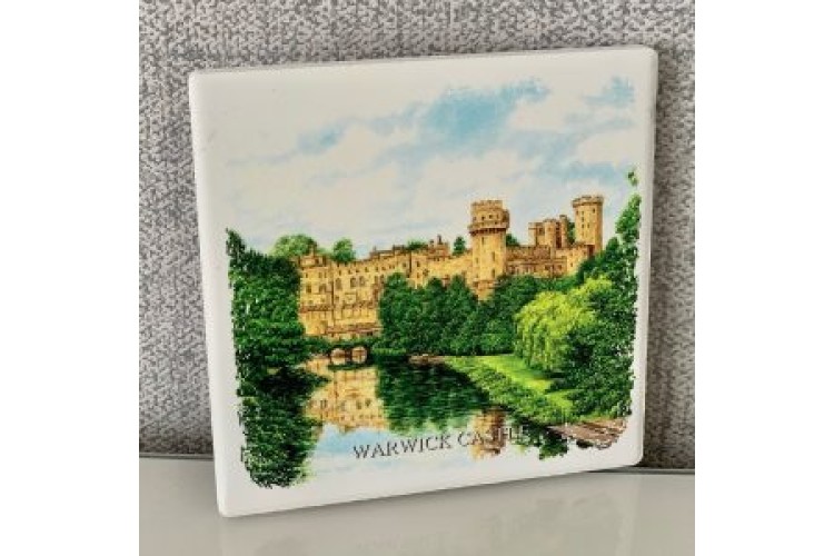 Warwick Castle Ceramic Coaster by Kevin Robinson