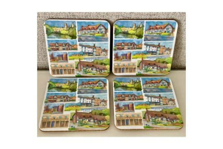 Emma Ball Pack of 4 Warwickshire Coasters 