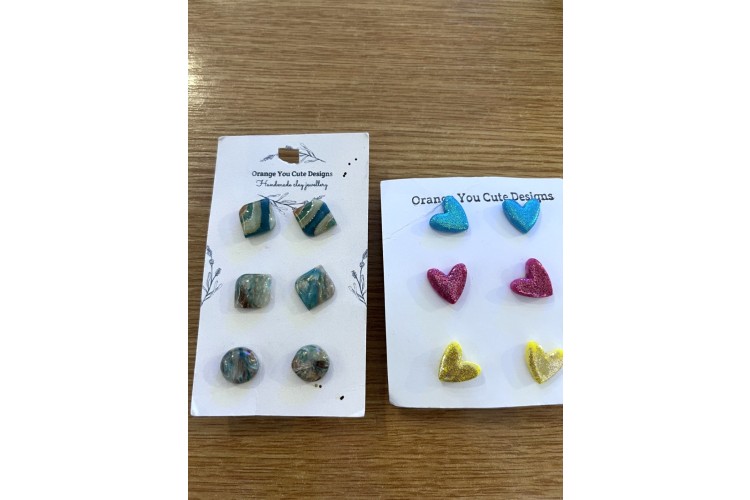 Orange You Cute Designs 3 set earrings