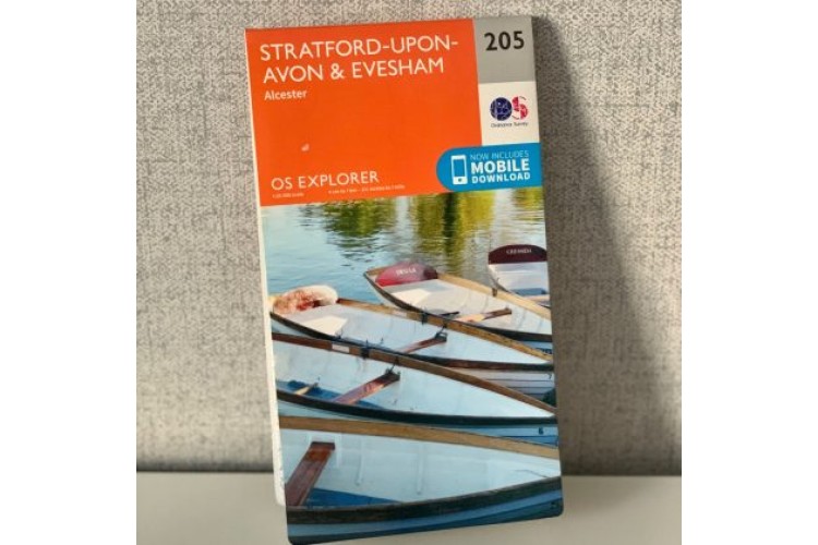 Stratford upon Avon Evesham & Alcester OS Map