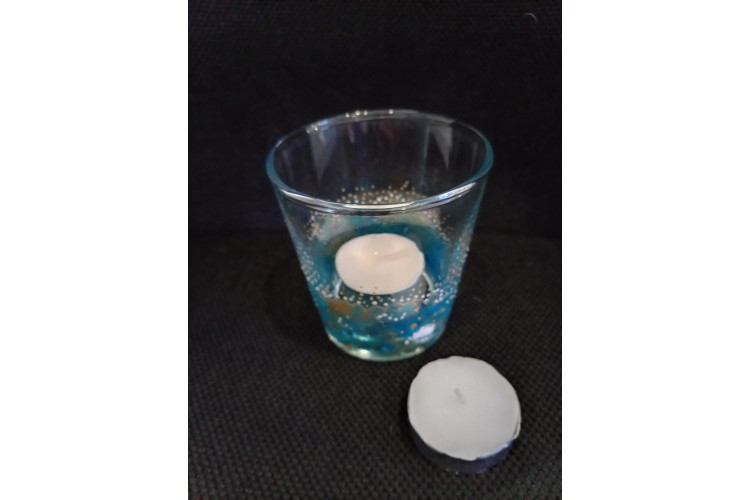 Sweet Pea and Bumble Glass Tea Light Holder