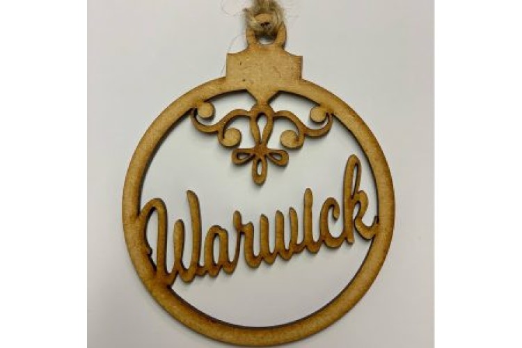 Warwick Laser Bauble with gift bag