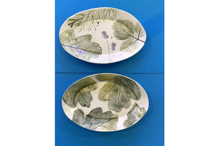 White Willow Art Oval Dish Small