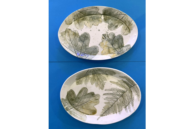White Willow Art Oval Wide Dish